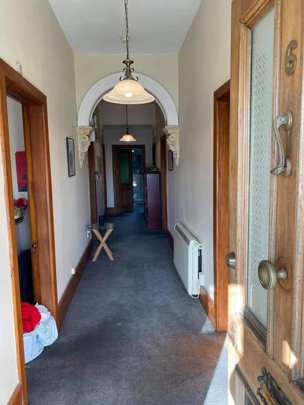 Before and after hallway transformation